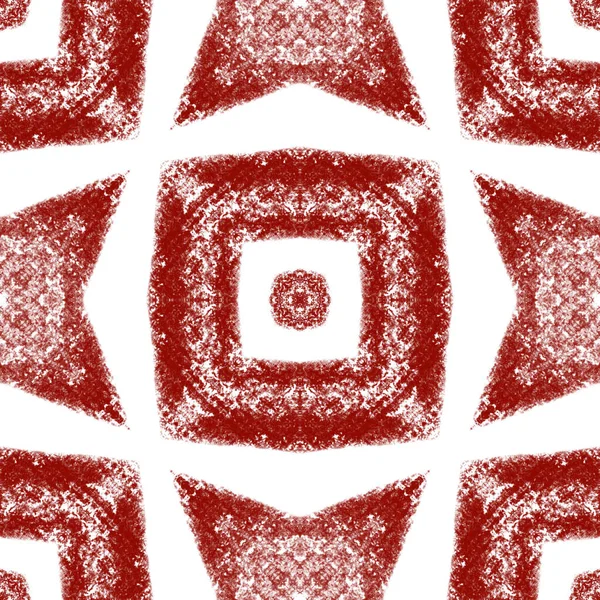 Geometrisches Nahtloses Muster Weinroter Symmetrischer Kaleidoskop Hintergrund Textilfertiger Authentischer Druck — Stockfoto
