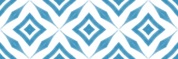 Bezešvé Hranice Medailonem Modré Symetrické Kaleidoskopické Pozadí Spravedlivý Dekorativní Designový — Stock fotografie
