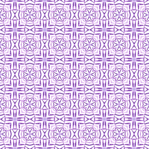 Watercolor Summer Ethnic Border Pattern Purple Resplendent Boho Chic Summer — Stock Photo, Image
