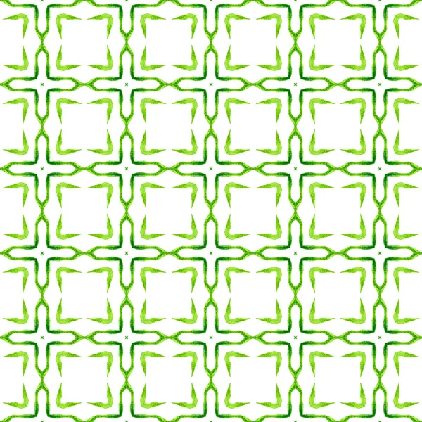 Wzór Akwareli Szewronowej Zielony Wielki Boho Szykowny Letni Design Zielona — Zdjęcie stockowe