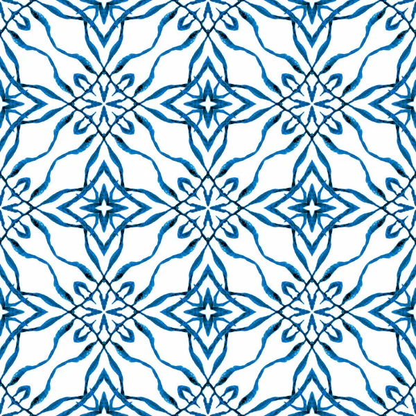 Ριγέ Χειροποίητο Σχέδιο Μπλε Ζωντανό Boho Κομψό Σχεδιασμό Του Καλοκαιριού — Φωτογραφία Αρχείου