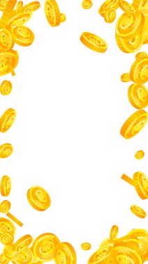 European Union Euro coins falling. Scattered gold EUR coins. Europe money. Great business success concept. Vector illustration.