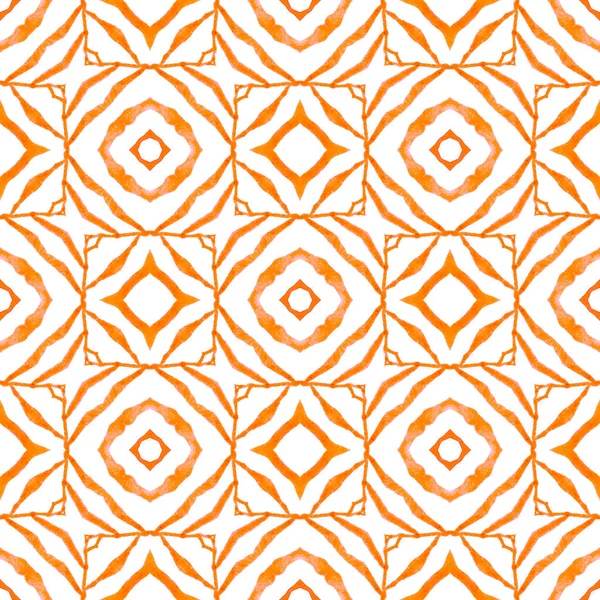 Summer Exotic Seamless Border Orange Bizarre Boho Chic Summer Design — Stock Photo, Image