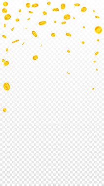 Bitcoin coins falling. Cryptocurrency scattered gold BTC coins. Internet currency. Global financial crisis concept. Vector illustration.