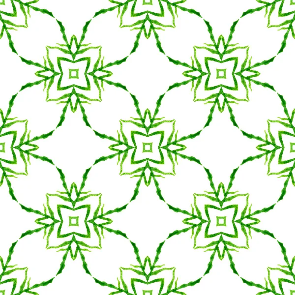 Акварельный Медальон Бесшовная Граница Зеленый Блестящий Шикарный Летний Дизайн Медальон — стоковое фото