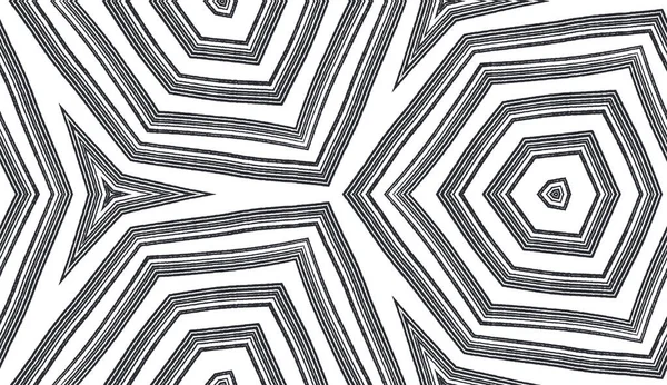Rayures Texturées Fond Kaléidoscope Symétrique Noir Textile Prêt Imprimé Précieux — Photo
