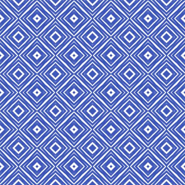 Mozaik kusursuz desen. İndigo simetrik kaleydoskop arka planı. Tekstil hazır stil baskısı, mayo kumaş, duvar kağıdı, ambalaj. Retro mozaik pürüzsüz tasarım.