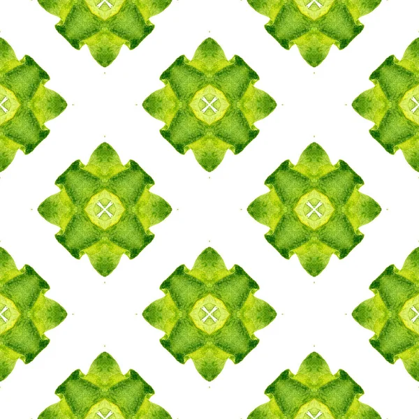 Wzór Bez Szwu Mozaiki Zielony Genialny Boho Szykowny Letni Design — Zdjęcie stockowe