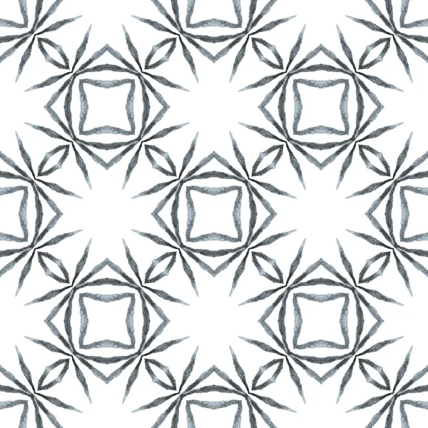 Gefliesener Aquarell Hintergrund Schwarz Weiß Bezauberndes Boho Chic Sommerdesign Textilfertiger — Stockfoto