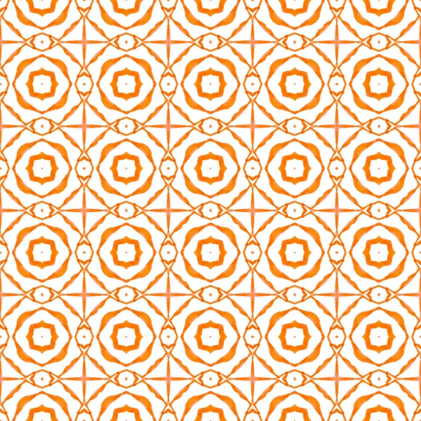 Ikat Repeating Swimwear Design Orange Outstanding Boho Chic Summer Design — Stock Photo, Image