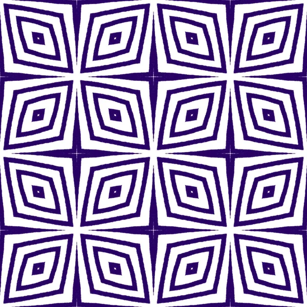 民族の手描きのパターン 紫色の対称万華鏡の背景 夏のドレス民族の手はタイルを描いた 繊維準備ができて現代的なプリント 水着生地 — ストック写真