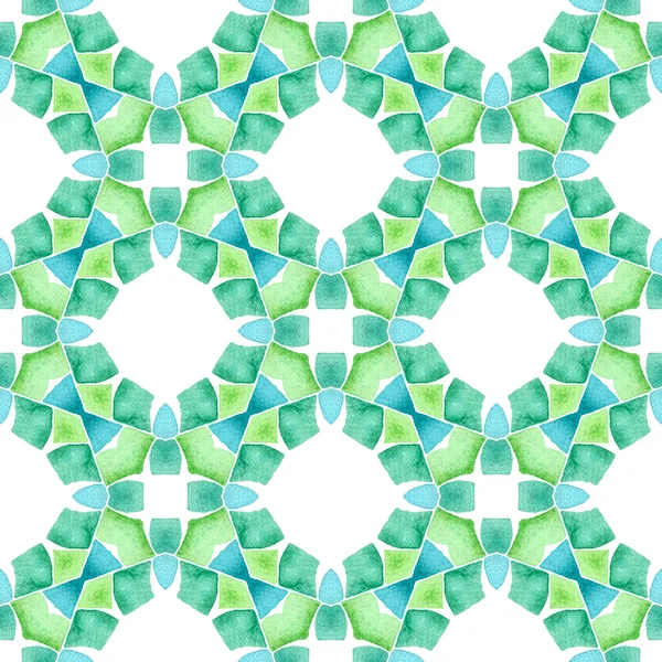Mano Dibujado Borde Sin Costura Mosaico Verde Verde Agradable Diseño —  Fotos de Stock