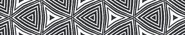 Mozaïek Naadloze Grens Zwarte Symmetrische Caleidoscoop Achtergrond Sightly Decoratieve Design — Stockfoto