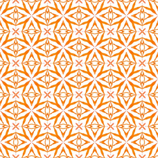 Ethnic Hand Painted Pattern Orange Superb Boho Chic Summer Design — Stock Photo, Image
