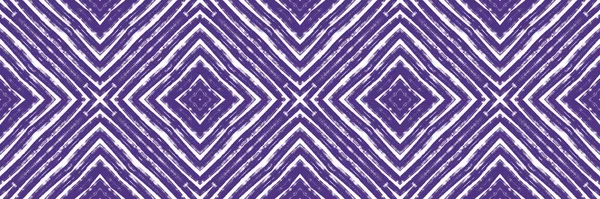 民族手绘无缝边界 紫色对称万花筒背景 夏装民族手绘瓷砖 精巧的背景设计元素 — 图库照片