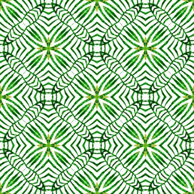 Tropik, pürüzsüz desen. Yeşil pozitif boho şık yaz tasarımı. Tekstil hazır muhteşem baskı, mayo kumaş, duvar kağıdı, ambalaj. El çizimi tropikal, pürüzsüz sınır.