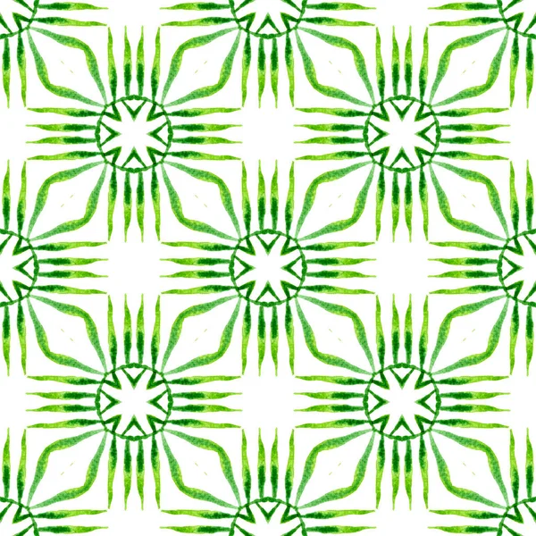 时尚的有机绿色边界 绿色的 漂亮的 时髦的夏季设计 有机瓷砖 纺织成整印花 包装材料 — 图库照片
