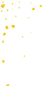 Chinese yuan coins falling. Scattered gold CNY coins. China money. Global financial crisis concept. Vector illustration.