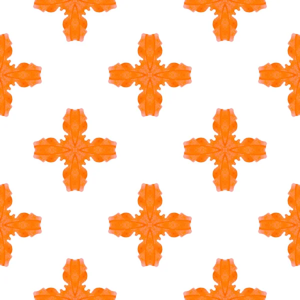 Zielona Geometryczna Granica Akwareli Szewrona Pomarańczowy Zadziwiający Boho Szykowny Letni — Zdjęcie stockowe
