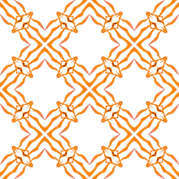 手は熱帯のシームレスな境界線を描いた オレンジ魅力的なBohoシックな夏のデザイン 熱帯のシームレスなパターン 繊維準備ができて有利なプリント 水着生地 ラッピング — ストック写真