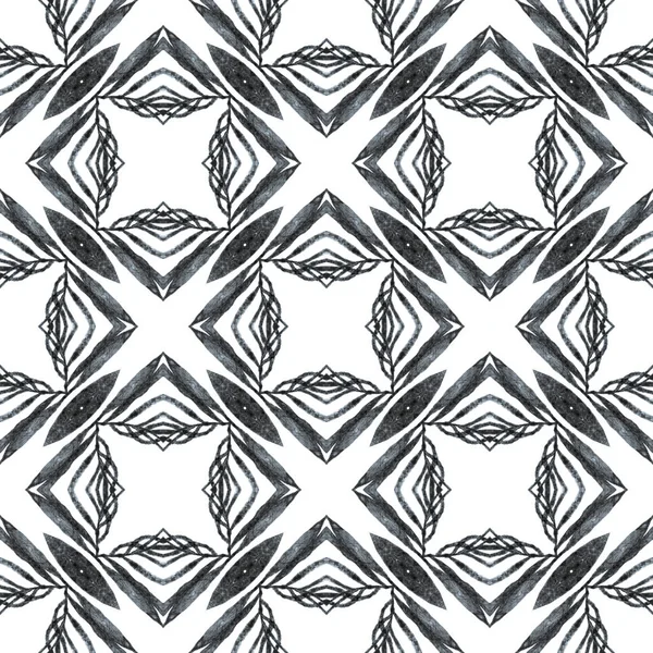 Exotisches Nahtloses Muster Schwarz Weiß Entzückendes Boho Chic Sommerdesign Sommer — Stockfoto