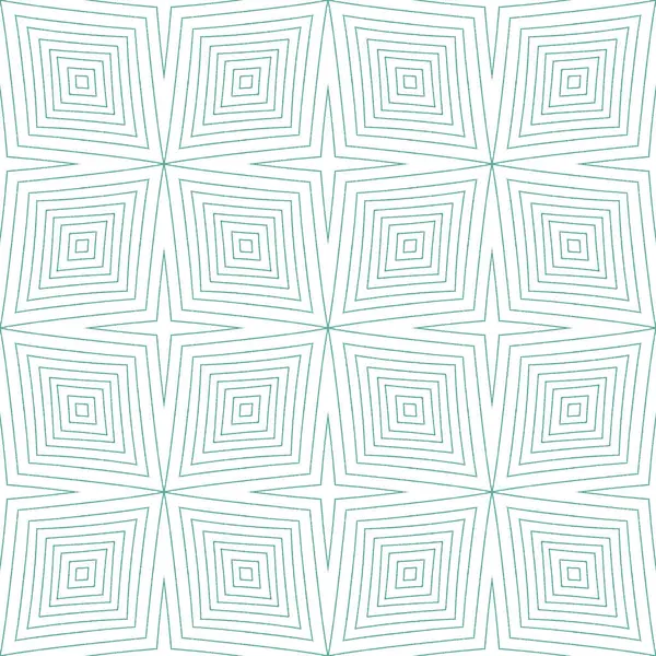 Ikat Repeating Swimwear Design Turquoise Symmetrical Kaleidoscope Background Textile Ready — Stock Photo, Image