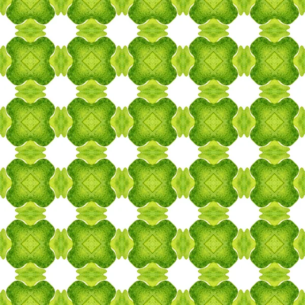 Egzotikus Zökkenőmentes Minta Zöld Eksztatikus Boho Divatos Nyári Design Textilből — Stock Fotó