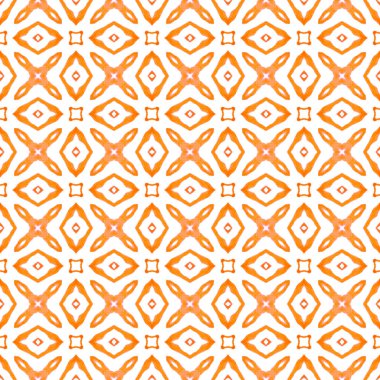 Organik fayans. Turuncu garip boho şık yaz tasarımı. Tekstil hazır büyük baskı, mayo kumaş, duvar kağıdı, ambalaj. Moda organik yeşil kenar.