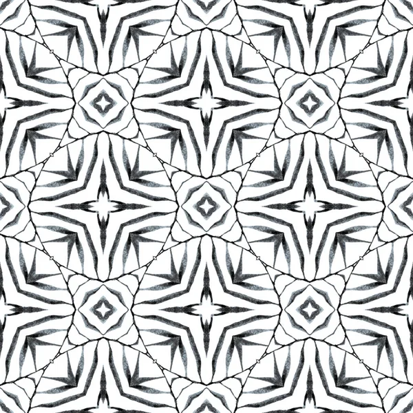 Textilfertiger Künstlerischer Druck Bademode Tapete Verpackung Schwarz Weißes Feines Boho — Stockfoto