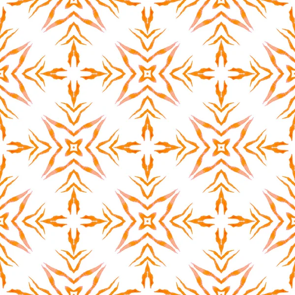Tiled Watercolor Background Orange Overwhelming Boho Chic Summer Design Textile — Stock Photo, Image