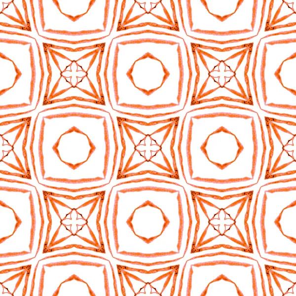 Tiled Watercolor Background Orange Astonishing Boho Chic Summer Design Textile — Stock Photo, Image