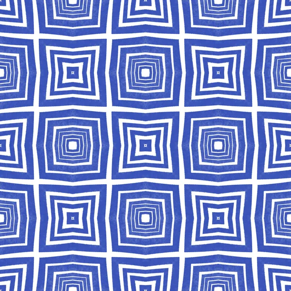Bezešvé Medailonky Indigo Symetrické Kaleidoskopické Pozadí Textilní Hotový Šťavnatý Potisk — Stock fotografie