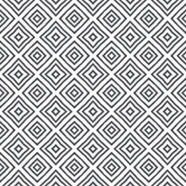 Çizgili el çizimi desen. Siyah simetrik kaleydoskop. Çizgili elle çizilmiş fayans tekrarlanıyor. Tekstil hazır hoş baskı, mayo kumaş, duvar kağıdı, ambalaj..