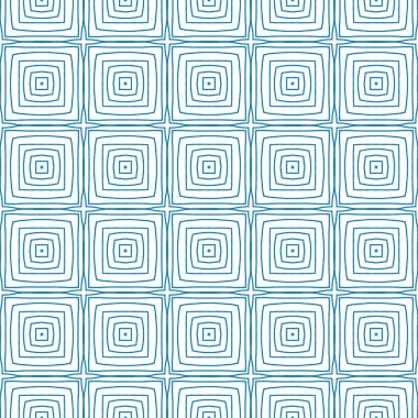 Çizgili el çizimi desen. Mavi simetrik kaleydoskop. Tekstil hazır fevkalade baskı, mayo kumaş, duvar kağıdı, ambalaj. Çizgili elle çizilmiş fayans tekrarlanıyor.