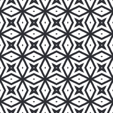 Madalyon pürüzsüz desen. Siyah simetrik kaleydoskop. Tekstil hazır stil baskısı, mayo kumaş, duvar kağıdı, ambalaj. Suluboya madalyonu, pürüzsüz fayans.