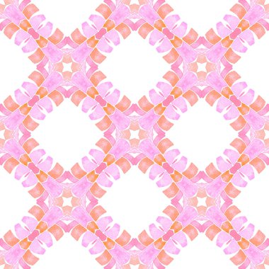 Suluboya yaz etnik sınır düzeni. Turuncu dramatik boho şık yaz tasarımı. Tekstil hazır süslü baskı, mayo kumaş, duvar kağıdı, ambalaj. Etnik el boyası desen.