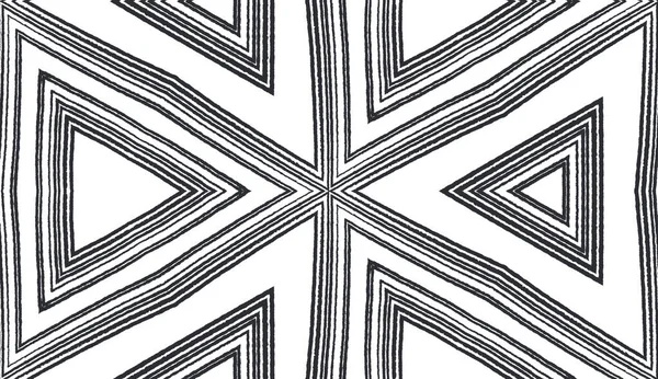 Arabeske Handgezeichnetes Muster Schwarzer Symmetrischer Kaleidoskop Hintergrund Handgezeichnetes Design Aus — Stockfoto