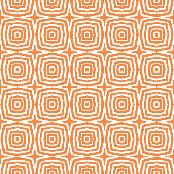 Arabesque hand drawn pattern. Orange symmetrical kaleidoscope background. Oriental arabesque hand drawn design. Textile ready ideal print, swimwear fabric, wallpaper, wrapping.