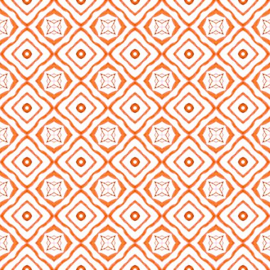 Tekstil hazır süslü baskı, mayo kumaş, duvar kağıdı, ambalaj. Turuncu etkileyici boho şık yaz tasarımı. Oryantal arabesk el çizimi sınır. Arabesk el çizimi tasarımı.