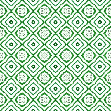 Tekstil hazır büyüleyici baskı, mayo kumaş, duvar kağıdı, ambalaj. Yeşil sulu boho şık yaz tasarımı. Organik fayans. Moda organik yeşil kenar.