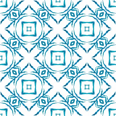 Tekstil hazır sanat baskısı, mayo kumaşı, duvar kağıdı, ambalaj. Mavi sıra dışı boho şık yaz tasarımı. Yaz, egzotik, pürüzsüz sınır. Egzotik, pürüzsüz desen.