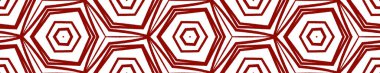 Sembol çizgileri kusursuz sınır. Kestane rengi simetrik kaleydoskop. Geometrik simge çizgileri deseni. arkaplan için orijinal dekoratif tasarım ögesi.
