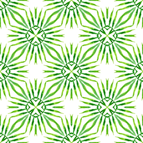 Tropik, pürüzsüz desen. Yeşil hoş boho şık yaz tasarımı. El çizimi tropikal, pürüzsüz sınır. Tekstil hazır yaratıcı baskı, mayo kumaş, duvar kağıdı, ambalaj..
