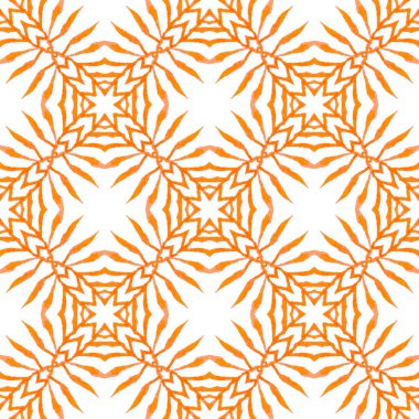 Çizgili el çizimi tasarımı. Turuncu olağanüstü boho şık yaz tasarımı. Tekrar eden çizgili el çizgisi sınırı. Tekstil hazır kaliteli baskı, mayo kumaş, duvar kağıdı, ambalaj..