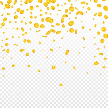 Amerikan dolarları düşüyor. Dağınık altın Amerikan Doları. Amerikan parası. Büyük ikramiye ya da başarı konsepti. Kare vektör illüstrasyonu.