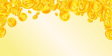 Rus rublesi düşüyor. Dağınık altın paralar. Rusya parası. Büyük iş başarısı konsepti. Geniş vektör illüstrasyonu.