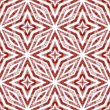 Egzotik, pürüzsüz desen. Şarap kırmızısı simetrik kaleydoskop arka planı. Tekstil hazır muhteşem baskı, mayo kumaş, duvar kağıdı, ambalaj. Yaz mayosu, egzotik, pürüzsüz tasarım..