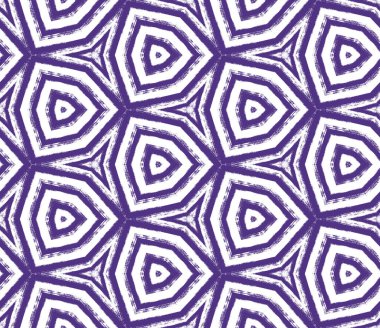 Exotic seamless pattern. Purple symmetrical kaleidoscope background. Textile ready splendid print, swimwear fabric, wallpaper, wrapping. Summer swimwear exotic seamless design.
