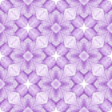 Madalyon pürüzsüz desen. Mor mükemmel boho şık yaz tasarımı. Tekstil hazır canlı baskı, mayo kumaş, duvar kağıdı, ambalaj. Suluboya madalyonu, kusursuz sınır.