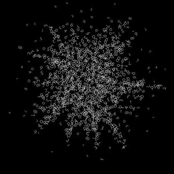 Falling Numbers Big Data Concept Binary White Random Flying Digits — Stok fotoğraf